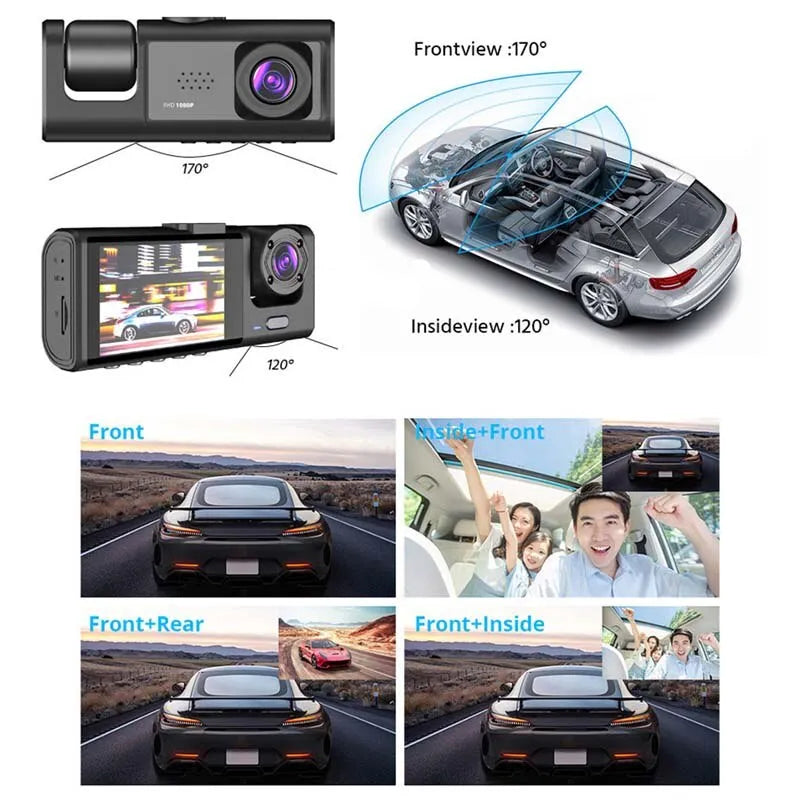 Dash Cam (Front, Rear, Inside) 3 Cameras - Supersell