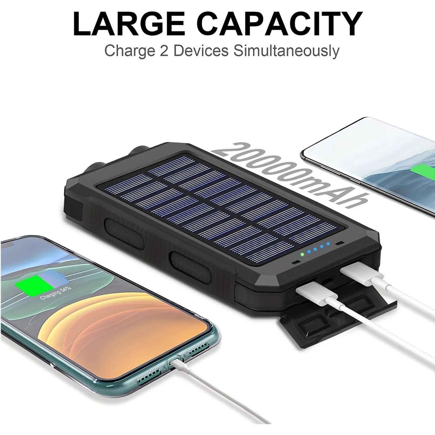 Solar Charger Power Bank 20000mAh Portable - Supersell