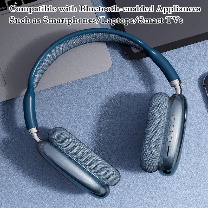 Wireless Bluetooth Headphones with Mic Noise Cancelling Headsets Stereo Sound Earphones - Supersell