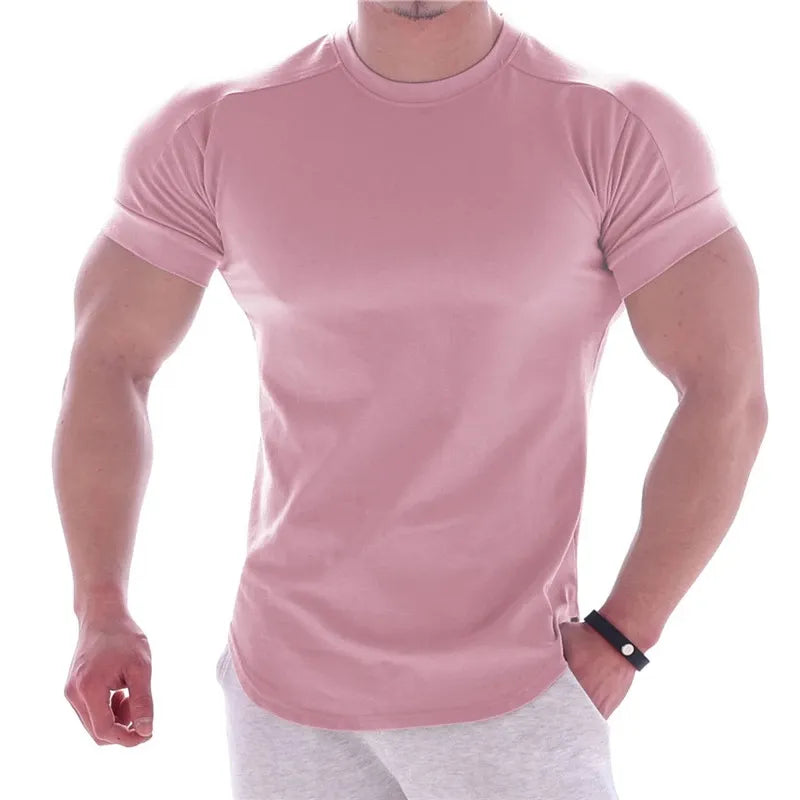 Men Summer T Shirts High Elastic Slim Fit - Supersell