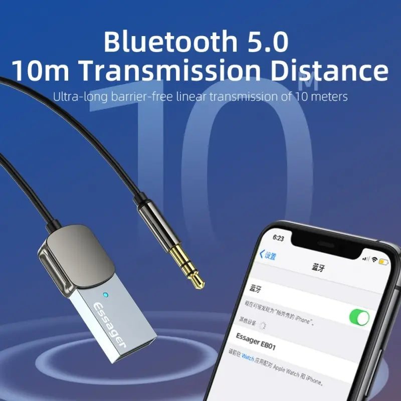 Bluetooth Audio Receiver Dongle USB To 3.5mm Jack Car Audio Aux Bluetooth 5.0 - Supersell