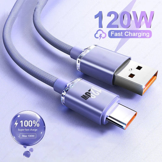 120W 6A Fast Charge USB Type C Quick Charge Cable For Smartphones - Supersell