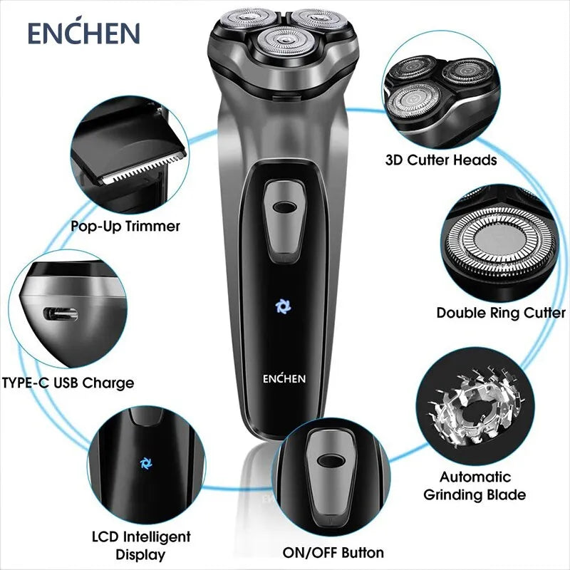 Electrical Rotary Shaver for Men 3D Floating Blades - Supersell