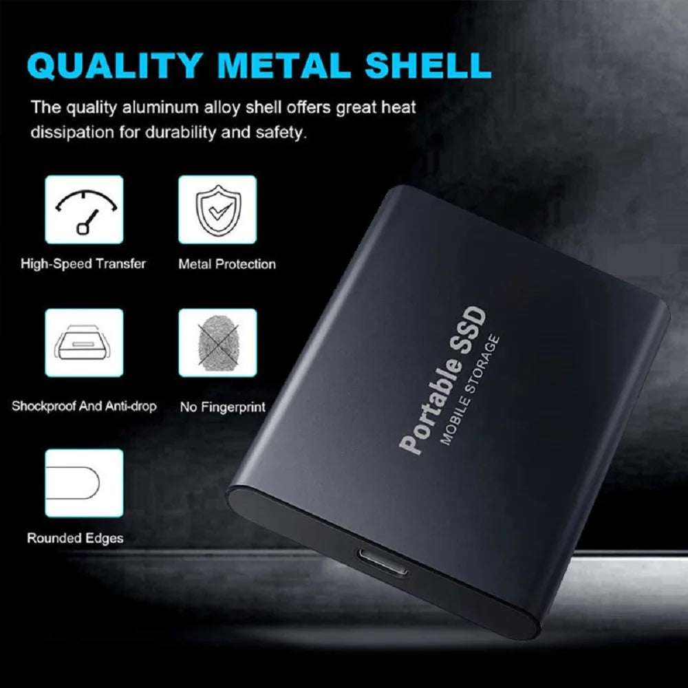 Portable SSD 2TB External hard drive High-speed External Storage Hard Disks for PC/ Mac - Supersell