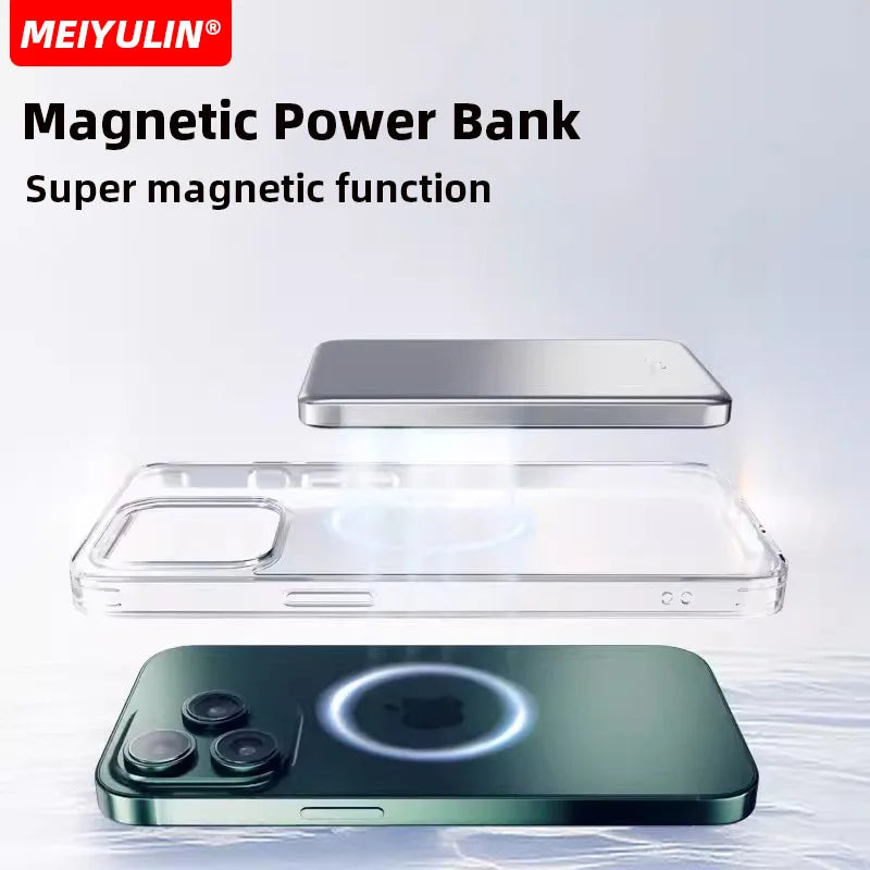 10000mAh Metal Magnetic Power Bank USB C PD 20W Slim Wireless - Supersell