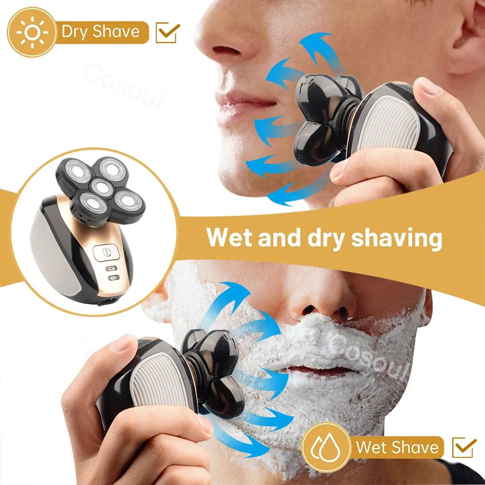 Head Shaver Electric Shaver for Men Rechargeable Electric Men Shaver Body Hair Electric Razor - Supersell