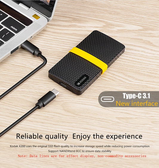 Kodak Portable SSD Type-C USB3.1 Mobile External Solid-State Drive SSD 256GB 512GB for Laptop Desktop PS5 PS4 XBOX TV - Supersell