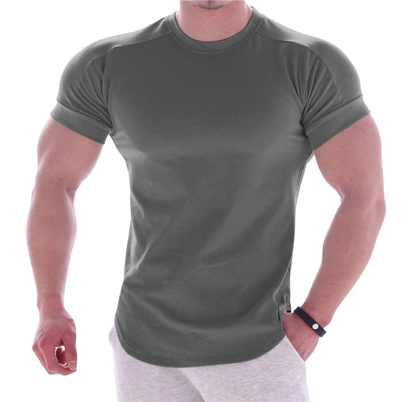 Men Summer T Shirts High Elastic Slim Fit - Supersell